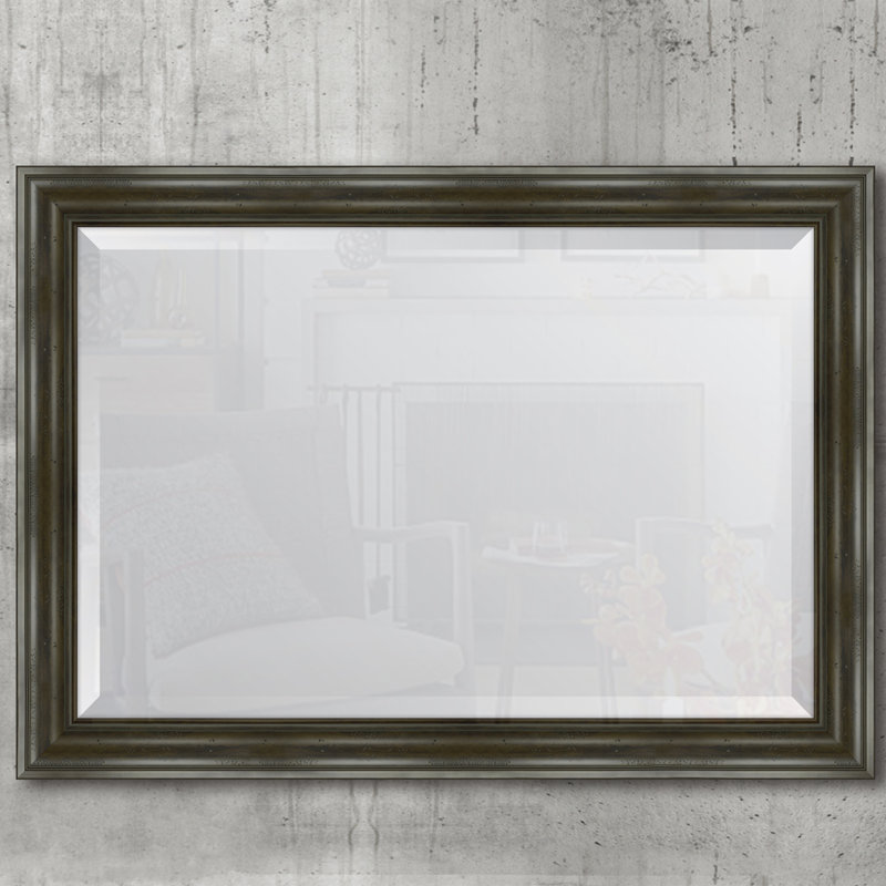 English Wall Mirror, 42" H x 30" W, Gray