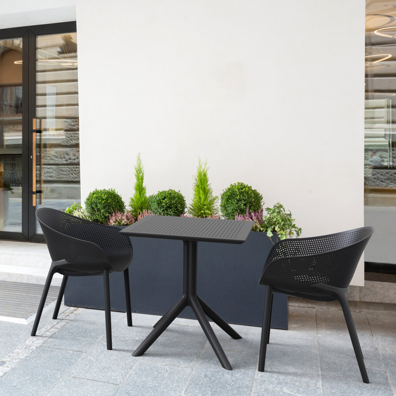 Ensemble bistro long pour 2 personnes 27,5 po Farrah Square, Noir