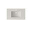 Plan de toilette rectangulaire simple de 37 po, blanc, avec trou pour robinet et trop-plein (plan seulement)-137407020