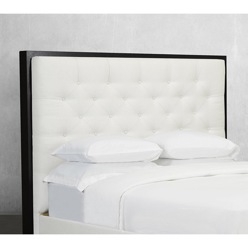 Tête de lit à panneau rembourré, Blanc, Très grand