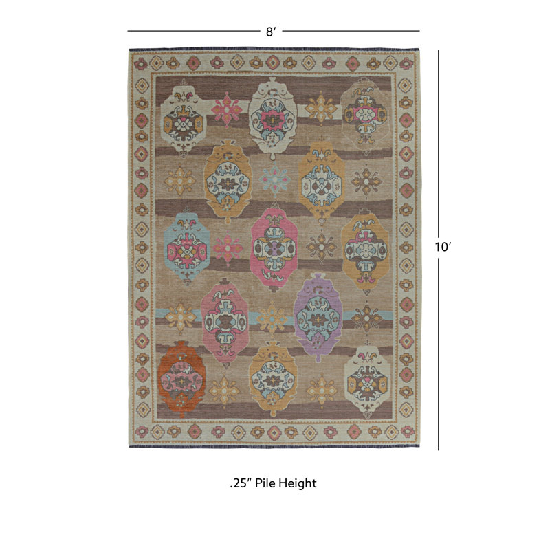 Conner-William Brown And Beige Accent Rug, Rectangle 8' x 10'