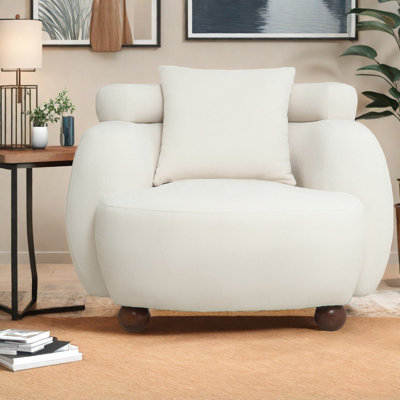 Chaises d'appoint douces de nuage, chaise moderne de 38 pouces en tissu chenille pour la maison