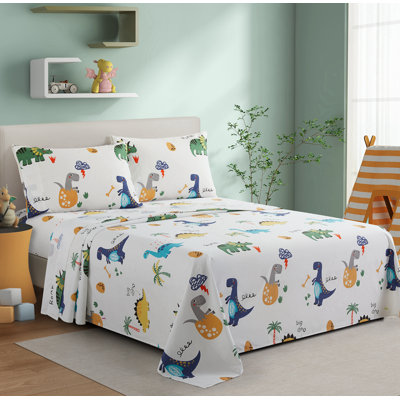 Kids Printed 600 Thread Count Cotton Percale Bedding Sheet Set