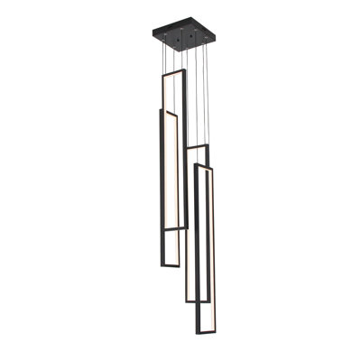 4 - Light Unique Chandelier LED Pendant for High Ceiling Staircase Hallway with Remote