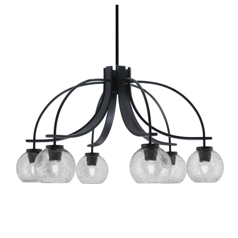 Lustre Cavella Light, Noir mat, H 16,75 po x l 29,75 po x P 29,75 po, 6