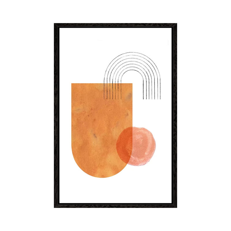 Burnt Orange Abstract - Painting on Canvas, Black Framed, 66.04cm H x 45.72cm W x 3.81cm D