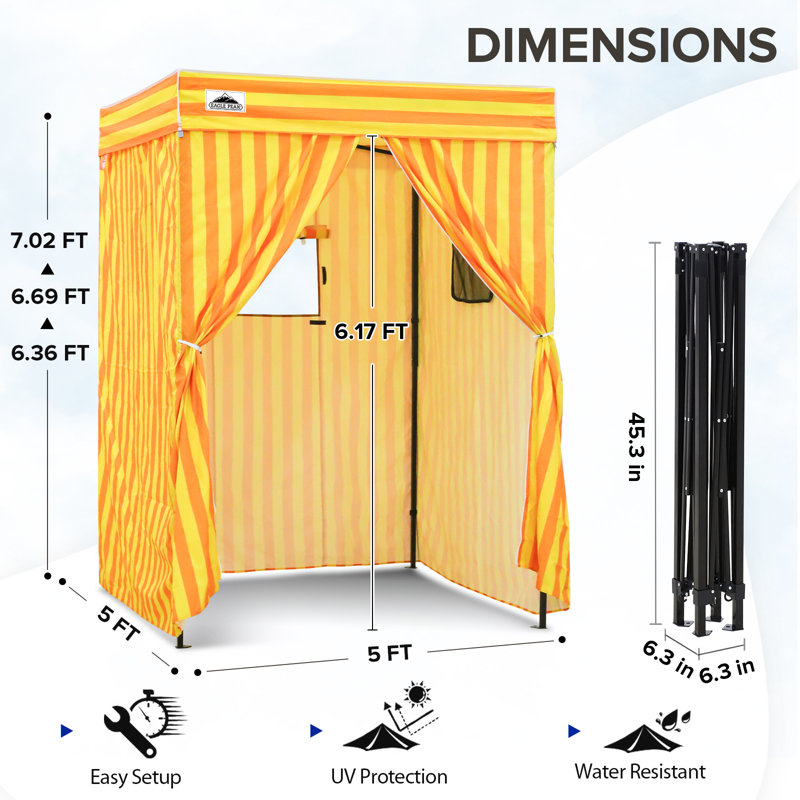 Auvent escamotable Flex Compact 5x5, Jaune / orange