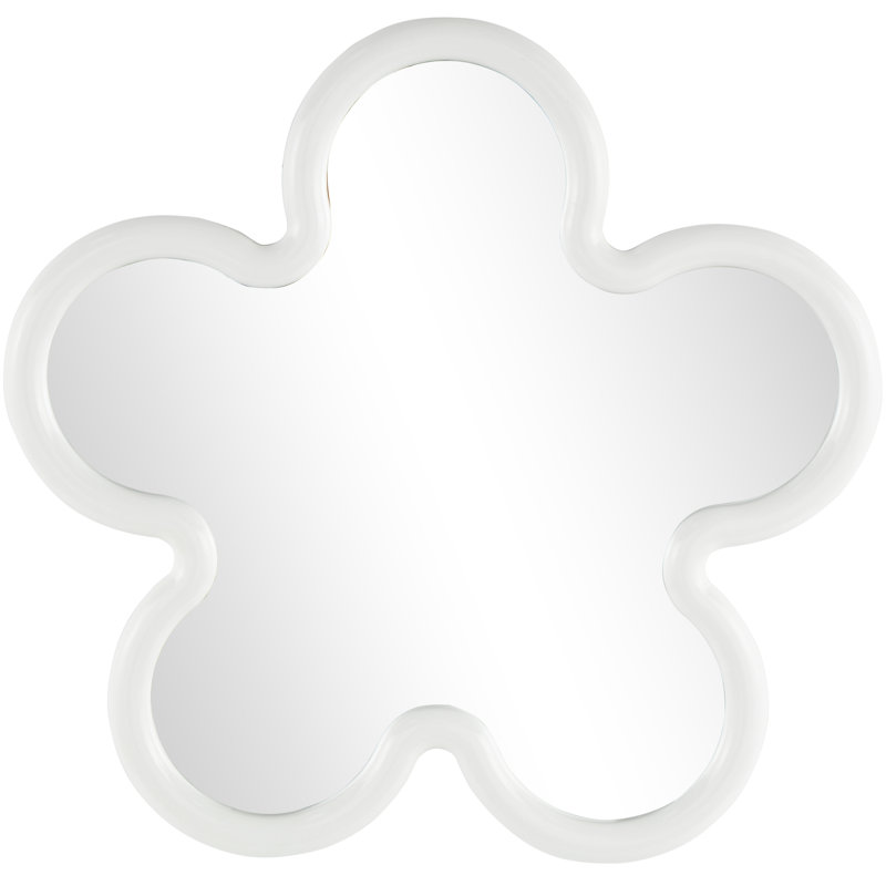 Grand miroir mural Cole and Grey, Blanc / Blanc