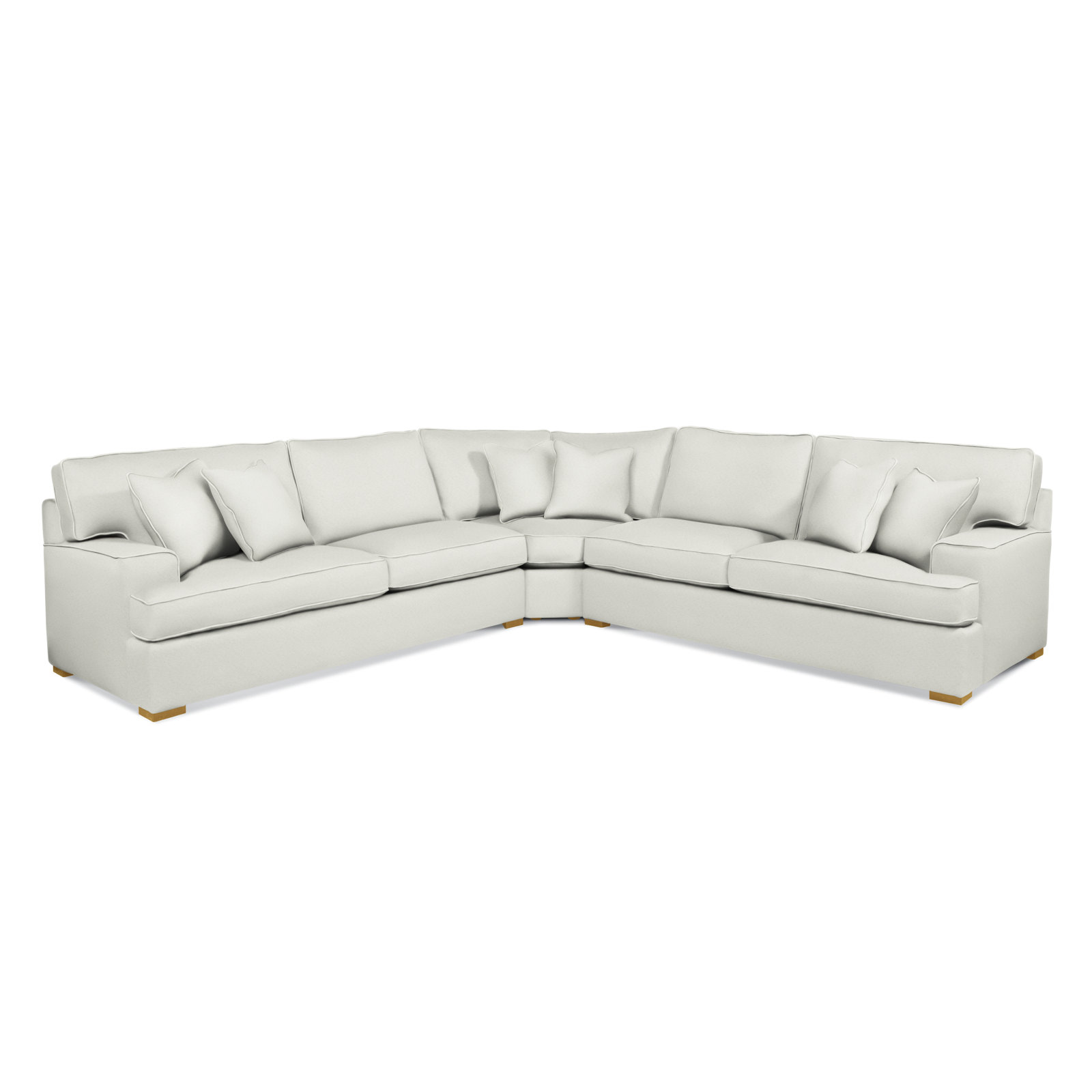 Sadie 3-Piece Upholstered Sectional, Honey Finish, Basic Navy; 0317-61