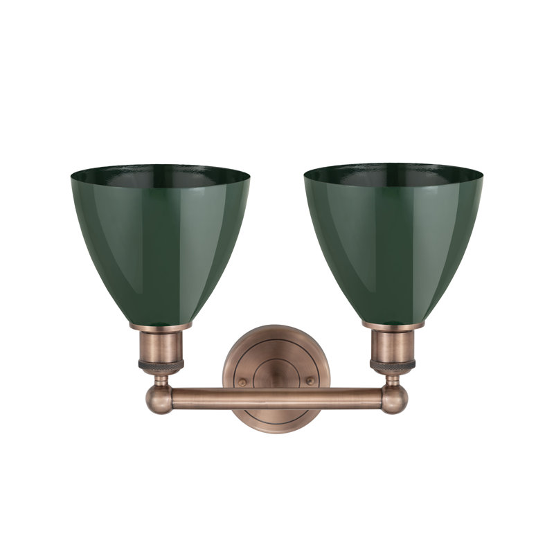 Anjail 2 - Light Dimmable Vanity Light, Green, Antique Copper