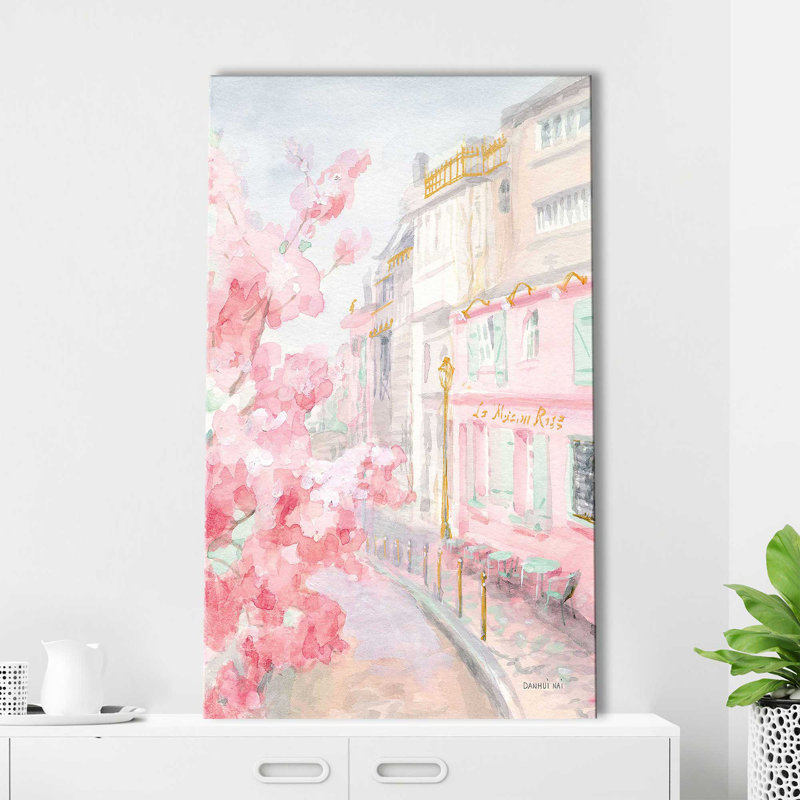Pastel Paris II par Danhui Nai - Peinture, Toile tendue, H 48 po x l 28 po x P 1,5 po