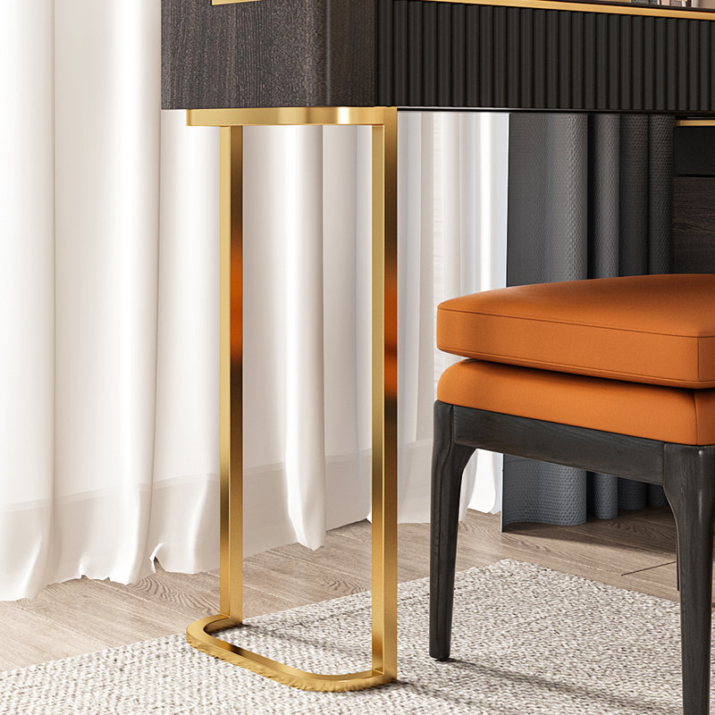 Dressing Table with Mirror, Black/Brown
