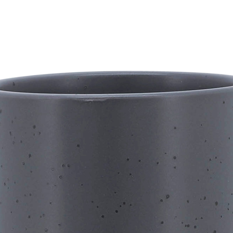 5" Planter W/ Wood Stand, Matte Gray, 7" H x 5" W x 5" D