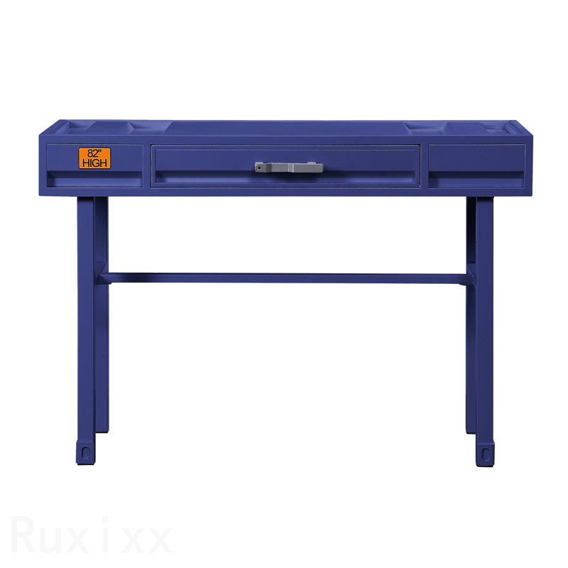 Bureau d'écriture bleu avec 1 tiroir, Bleu