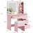 Vanity Desk With Led Mirror, Makeup Vanity Desk With 4 Drawers, Power Outlets, Storage Stool, Storage Shelves & Hair Dryer Holder , Adjustable 3 Lighting Modes, Makeup Vanity Set For Bedroom-1983691830
