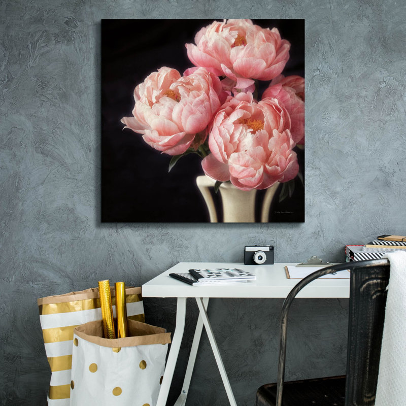  «Coral Peony 6» par Debra Van Swearingen, art mural sur toile, 26 po x 26 po, H 26 po x l 26 po