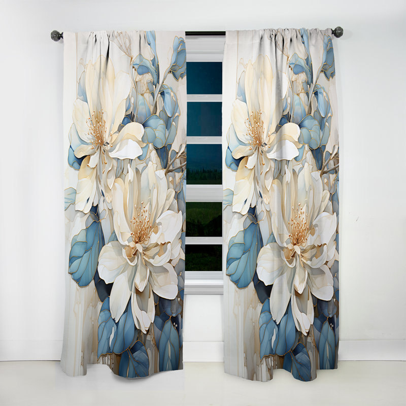 Ornella Essence Of Rhododendron Simplicity II - Rhododendron Curtain - Velvet Room Darkening - 1 panel, 52" W x 120" L