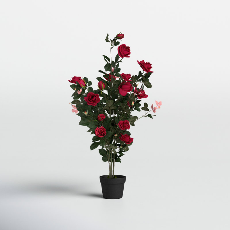 45 po plante artificielle en pot, Rouge