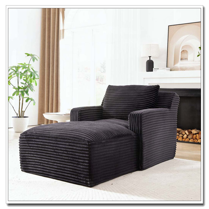 Chaises d'appoint modernes en velours côtelé, Black