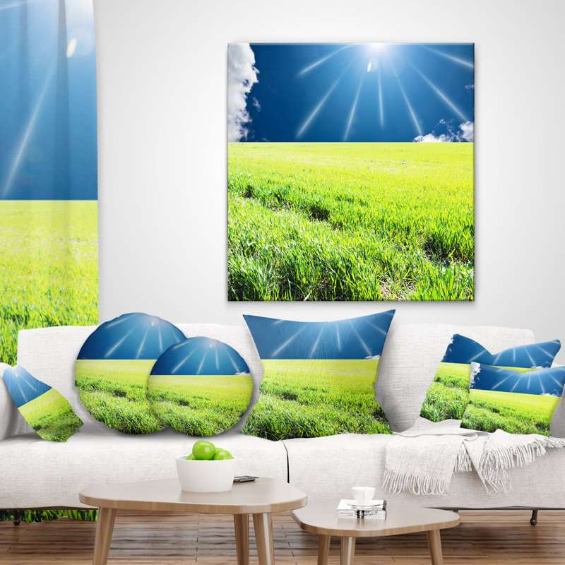 Coussin Sunny Field, 16 po x 16 po, Coussin décoratif