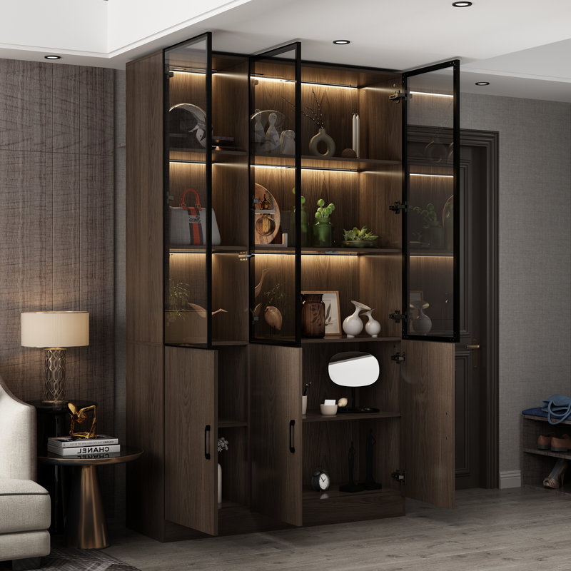 78.7'' H X 47.2'' W X 15.7'' D Glass Door Display Cases With Adjustable Lighting