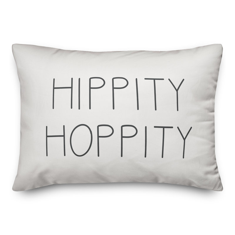 Oreiller rectangulaire Hippity Hoppity, Pas de bourre, Blanc