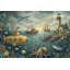 Papier peint sous-marin avec phare sous-marin-389941019-389941018