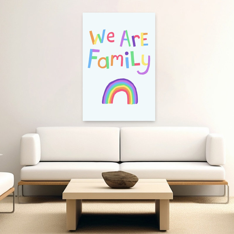 We We Family Rainbow Colorful Playful Vibrant Landscape Nature, impression murale, H 60 po x l 40 po