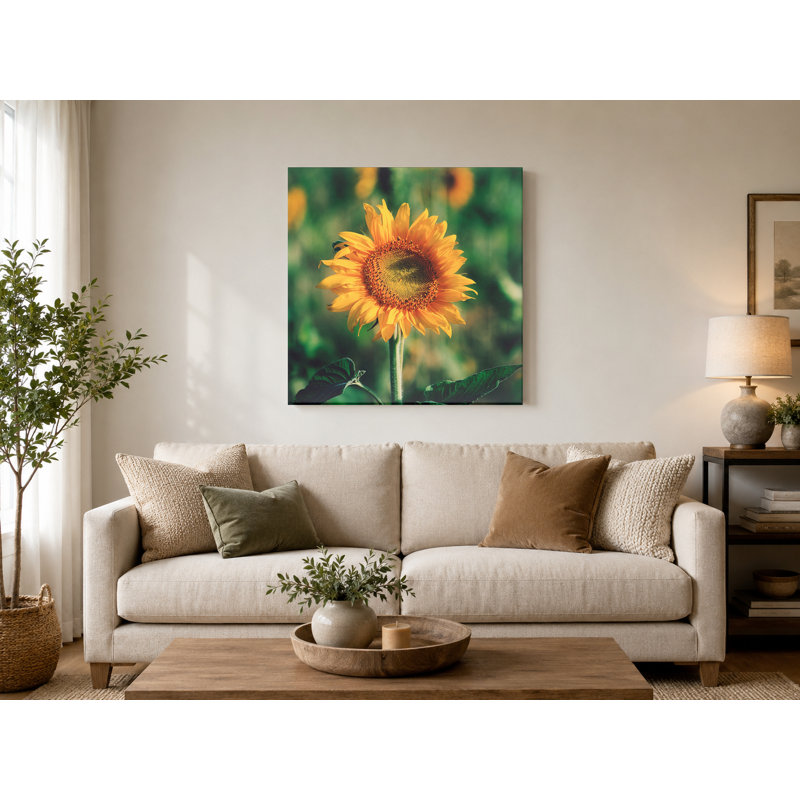 Holst tournesol - art mural carré sur toile, 12" W x 12" H