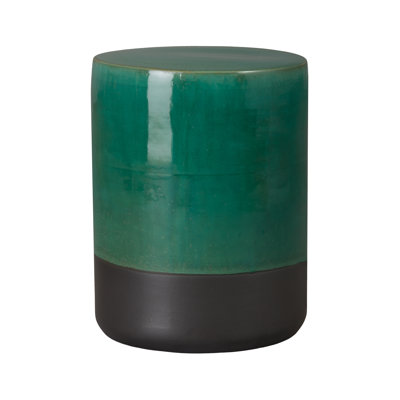 Two-Tone 18.5"H Handcrafted Ceramic Garden Stool