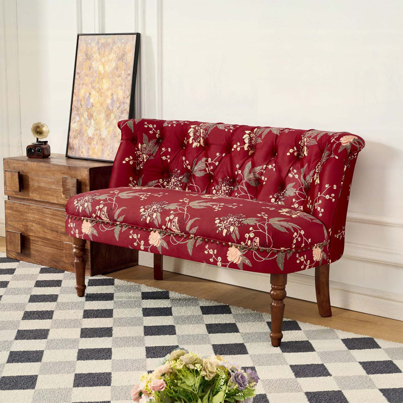 Fauteuil capitonné élégant à imprimé floral pour salon et chambre, solution d'assise polyvalente et stylée