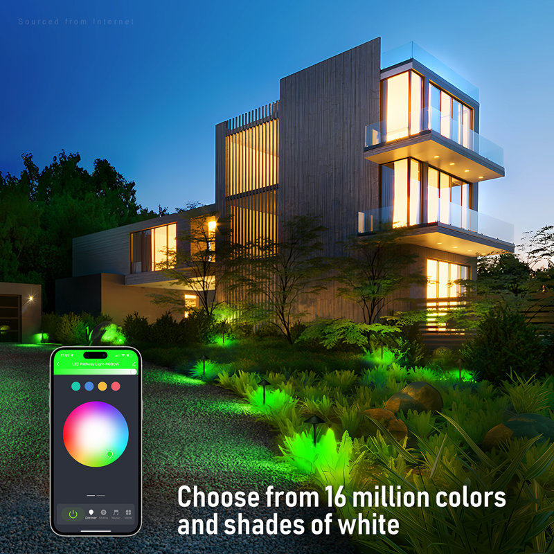 Low Voltage Pathway Lights, Smart LED Landscape Path Light, Adjustable Warm White&RGB, Dimmable