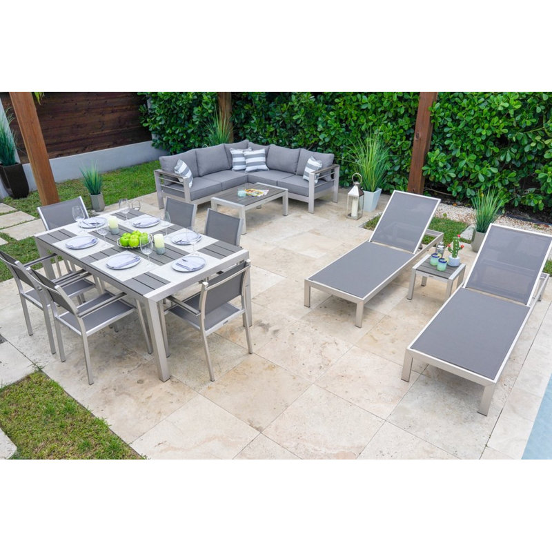 Ensemble de conversation pour 10 personnes avec coussins Belvedere
