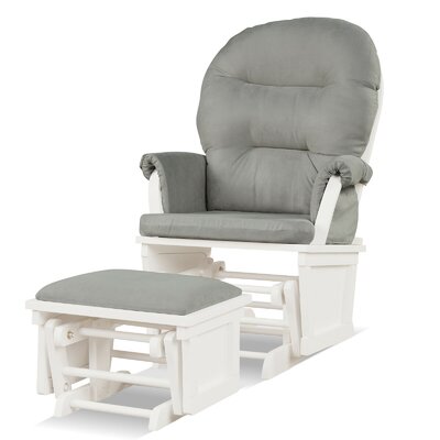 Harriet Bee Wood Glider & Ottoman Cushion Set Baby Nursery Rocking Chair Light Grey -  978361AE0ACF4DE9BFA453F5546BA3B0