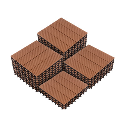 11.63" x 11.63" Interlocking Deck Tile - Patio Tiles