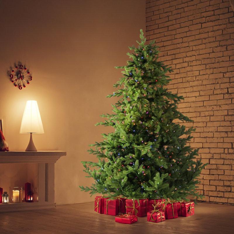 Foxtail Pine 7.5' Green Pine Artificial Christmas Tree, Pre-Lit, 7.5ft