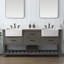 Meuble-lavabo double 72 po avec plateau en pierre d'ingénierie Curiel-933296408