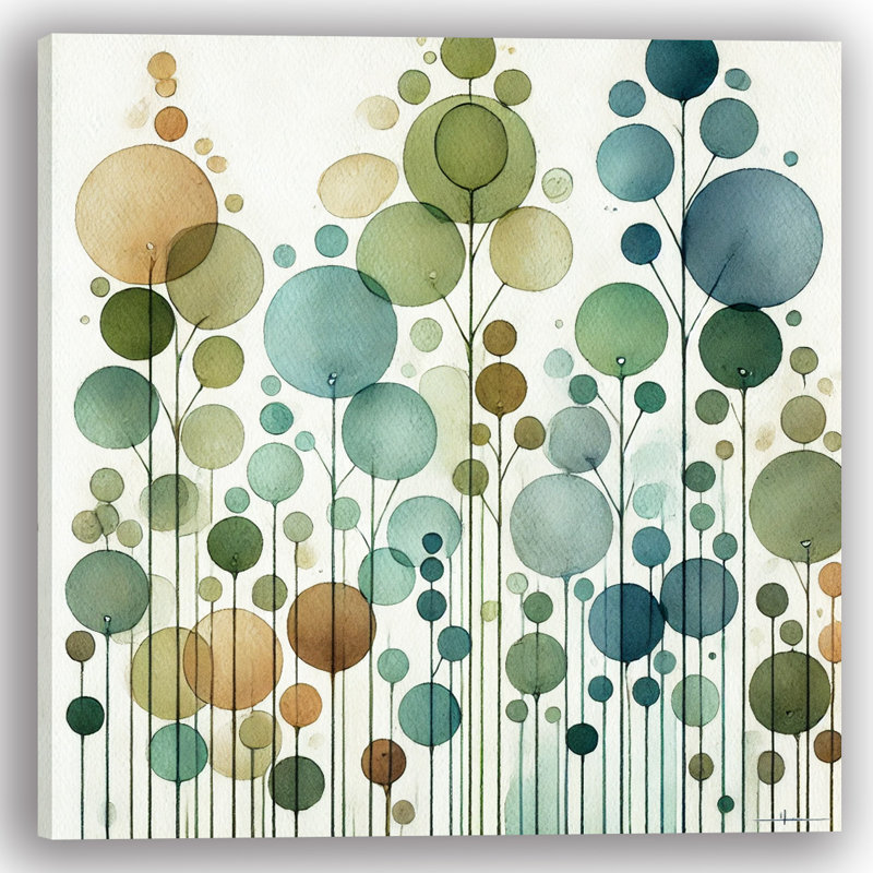 «Abstract Woodland Serenity Circle», reproduction d'art sur toile, H 30 po x l 30 po