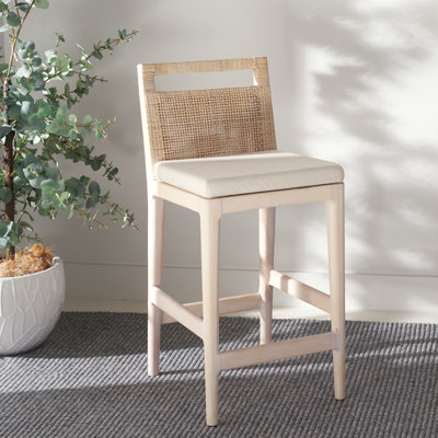 Velga Solid Wood Upholstered Counter Stool 