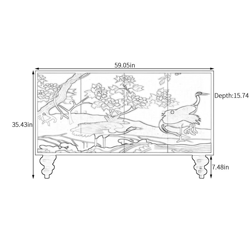 Armoire de rangement de style rétro chinois