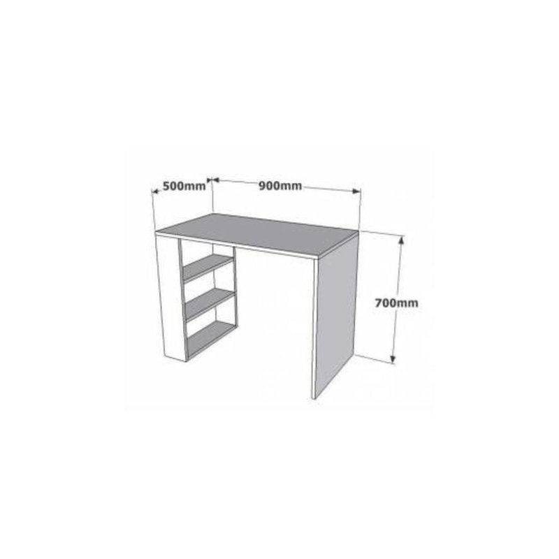 Multipurpose Study Desk with Additional Storage, Atlantic Pine, 35.4 x 27.6 x 19.7 inches | 100% Melamine Coated Particle Board, Thickness: 0.7 inches | Modern Solid Color Design, Perfect for Home Office & Study Spaces