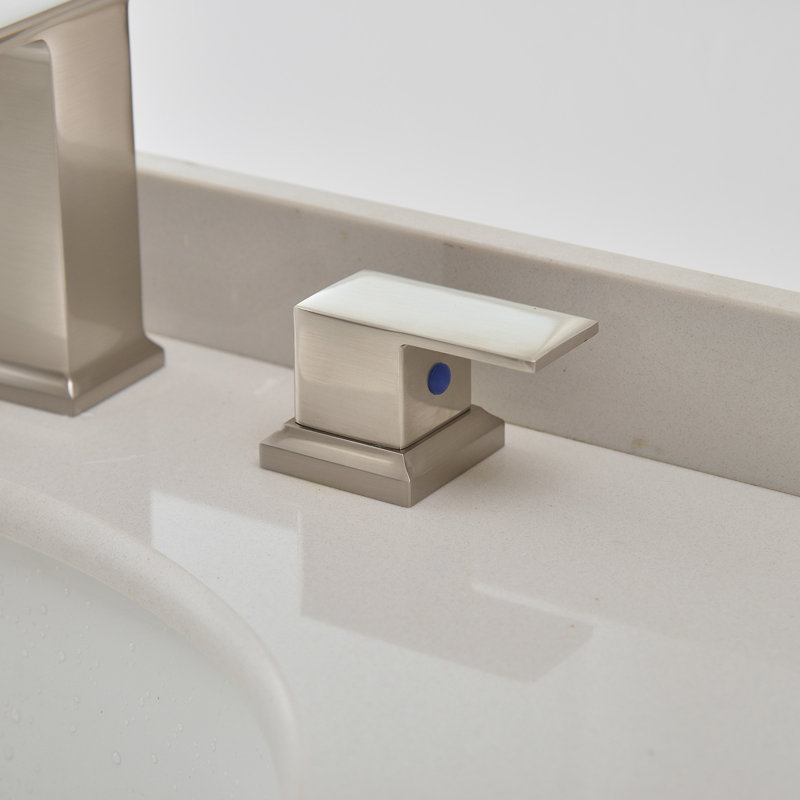 Widespread 2-handle Bathroom Faucet with Drain Assembly, Brushed Nickel