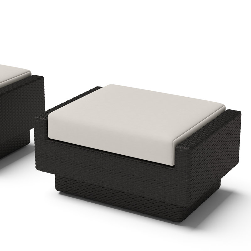 Repose-pieds extérieur Ehrenfried avec coussins Sunbrella, Spectre Dove Sunbrella® Plainweave