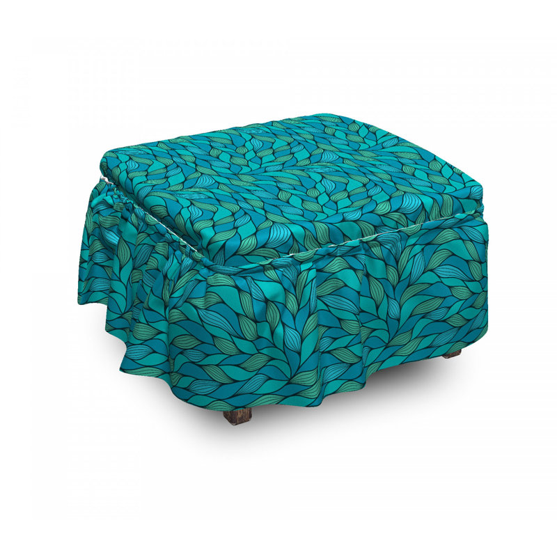 Ensemble de housse pour repose-pieds à coussins carrés de boîte 2 pièces abstract wave ocean