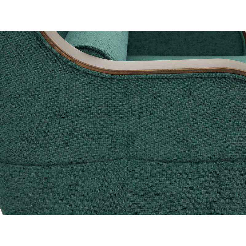 Chaise longue rembourrée avec poches latérales, Émeraude