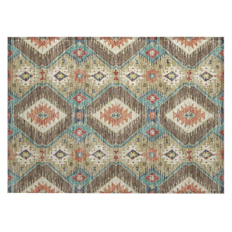 Tapis marocain intérieur / extérieur lavable à la machine Husby ACN2210, Rectangle 1 pi 8 po x 2 pi 6 po