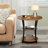 Jalane Tall End Table with 2 USB Ports, 2 Power Outlets, and 3-Tier Storage Shelves-1007467