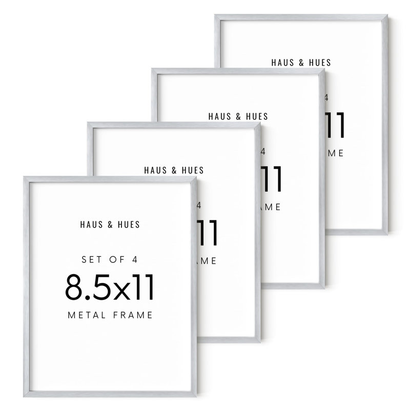 Cadre photo en métal, Argent, L 5 po x H 7 po