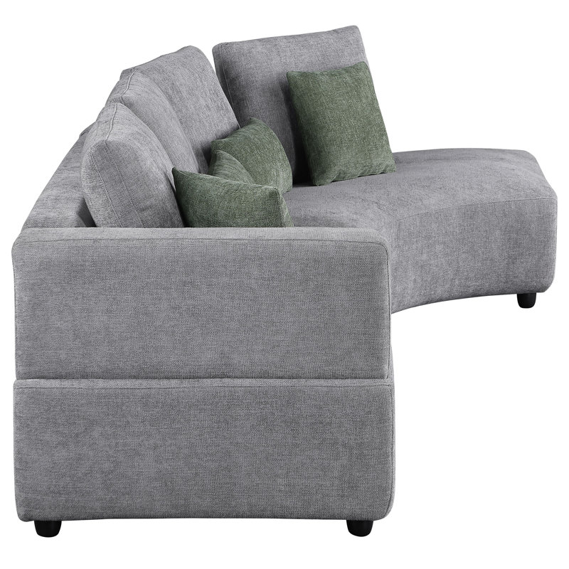 Canapé modulaire rembourré gris à 4 coussins
