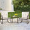 Dining Set for 2, 3-Piece Rattan Bistro Set with Cushions and Glass Coffee Table